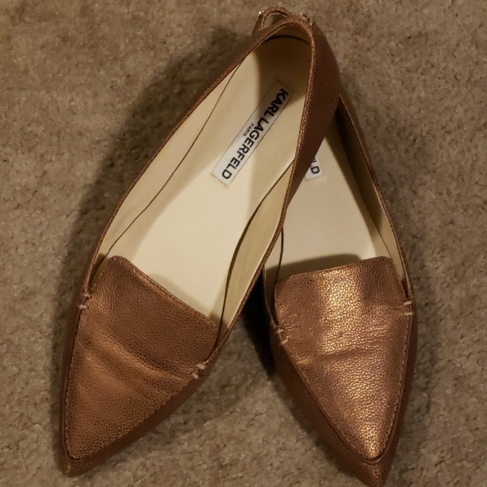 KARL LAGERFELD PARIS POINTED TOE FLATS